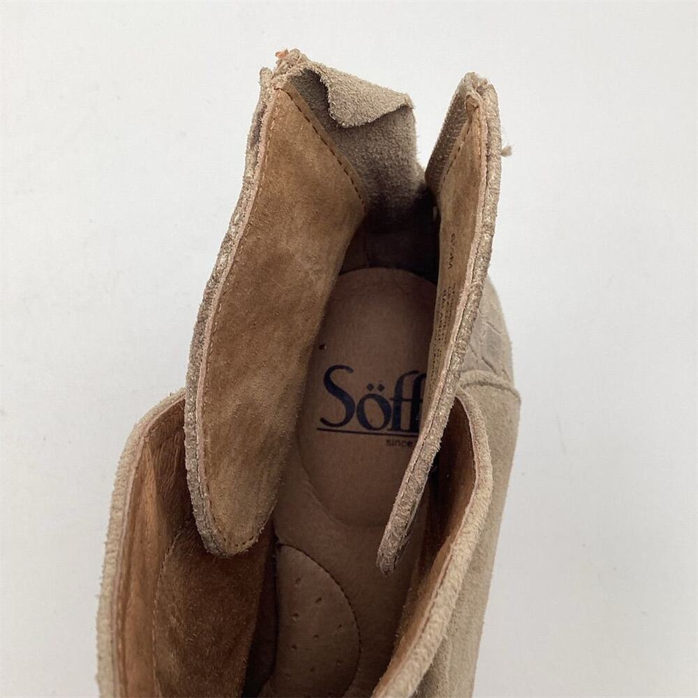 Söfft Tayton II Women's Beige Ankle Booties Size 6.5 Ruched Croc Trim - Picture 9 of 11